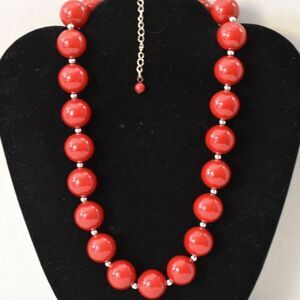 Fun Funky Statement Royal Blue Disc-Shaped Gumball Beads 14" Choker Necklace